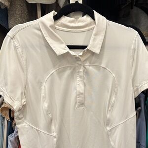 Lululemon White Quick Dry Polo Shirt 10